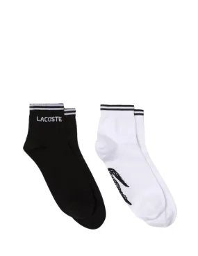 Lot de 2 paires de chaussettes Lacoste Homme Ref 55566 Noir et Blanc