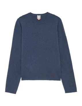 Pull Angelina laine et cachemire bleu denim